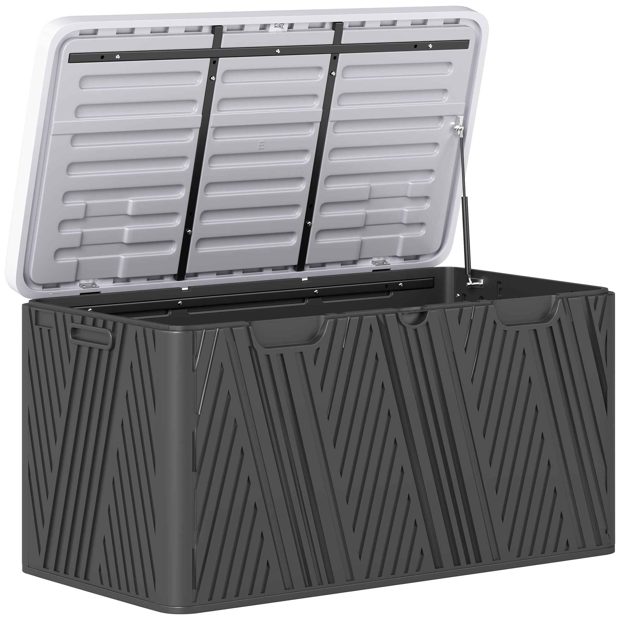 Outsunny 380L Waterproof Outdoor Storage Box, with Lockable Lid - Black 