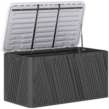 Outsunny 380L Waterproof Outdoor Storage Box, with Lockable Lid - Black 