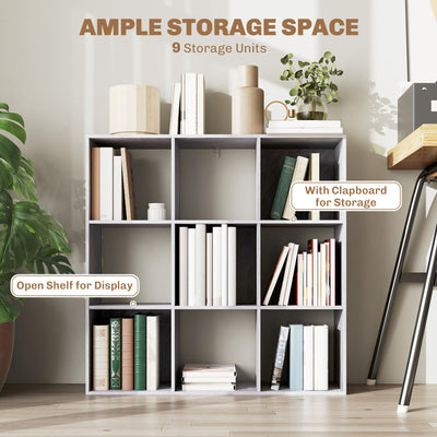 HOMCOM Nine-Cube Storage Shelf - Marble Grey 