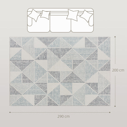 HOMCOM Modern Area Rug, Geometric Pattern Non-Slip Washable Rug, Soft Floor Carpet for Living Room, Bedroom, Dining Room, Home Office, 290 x 200 cm, Multi-Coloured