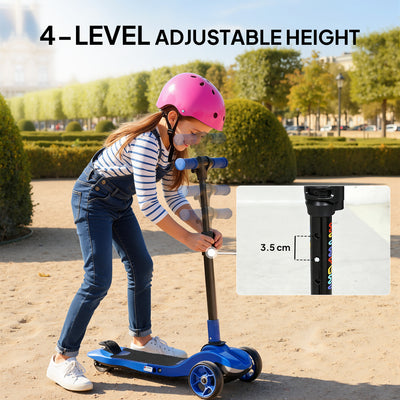 AIYAPLAY Three-Wheel Foldable Electric Scooter for Kids Aged 6-10 Years, Blue 