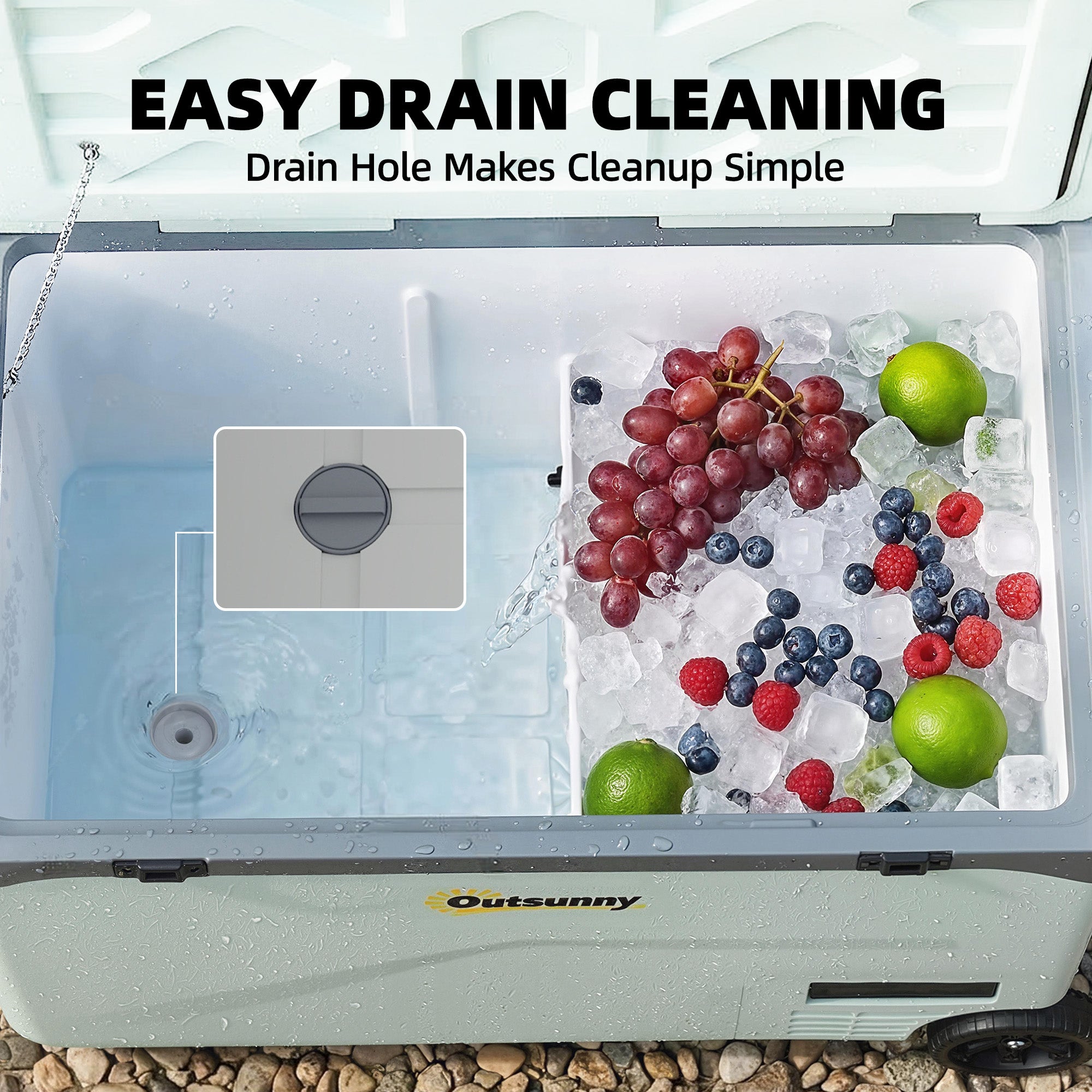 Outsunny 42.5L Compressor Car Fridge Freezer, Camping Refrigerator with App Control, 20℃-20℃ 