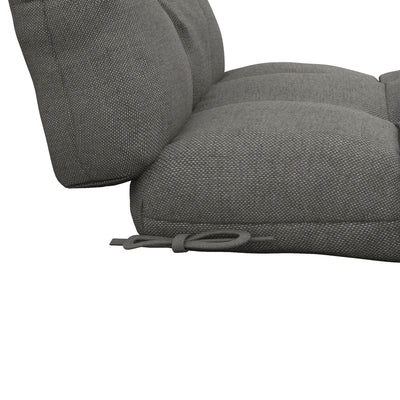 Outsunny 2-Piece Seat Cushion Replacement with Backrest, Garden Patio Chair Cushions Set with Ties, Charcoal Grey 