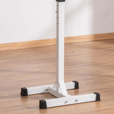 HOMCOM Heavy Duty Weight Bar Barbell Squat Stand Barbell Rack Spotter, for Home, Gym - Black 
