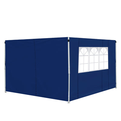 Outsunny 3 Meters Gazebo Replaceable Exchangeable Side Panel Wall Panels Walls With Window, Blue 