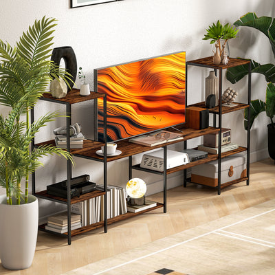 HOMCOM TV Unit for TVs up to 55 Inches, Industrial TV Stand with Storage Shelves, Entertainment Centre for Living Room, Bedroom 
