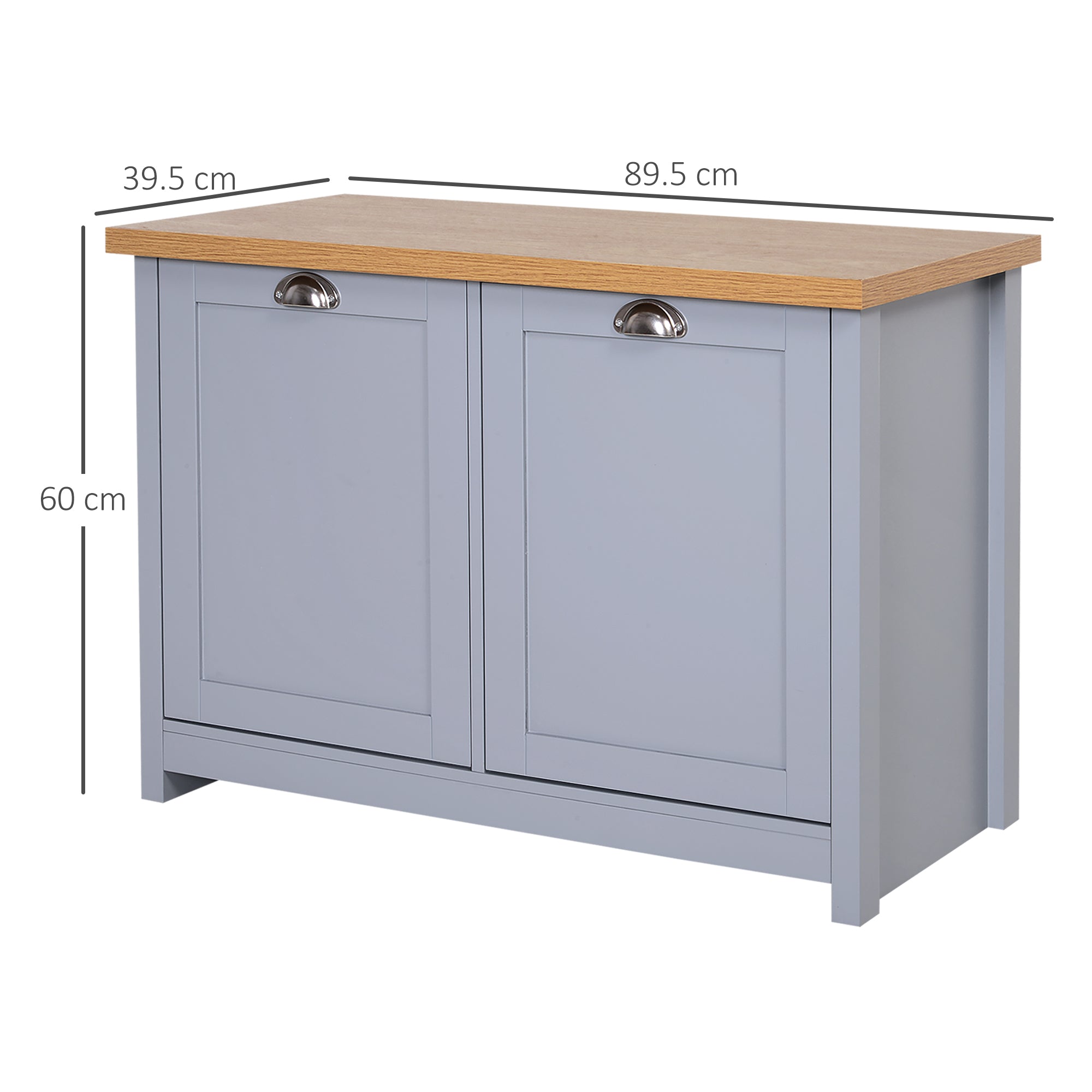 HOMCOM Shoe Cabinet, Modern Shoe Bench with 2 Doors for Hallway, Entryway, Grey 