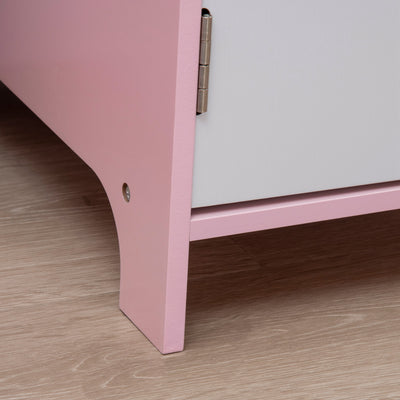 HOMCOM Kids Desk And Chair Set 2 PCs Childrens Table And Chair Set Multi Use Toddler Furniture with Whiteboard, Storage - Pink 