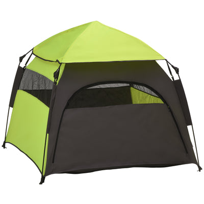 PawHut Foldable Dog Cat Tent with Water-Resistant Oxford, Carry Bag for Extra Large Dog, Green 