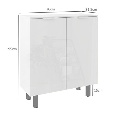 HOMCOM Five-Shelf Shoe Storage Cupboard - White 