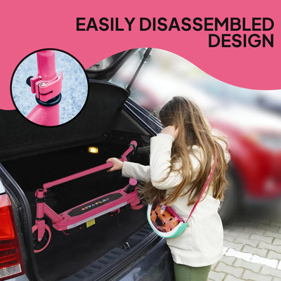 AIYAPLAY Electric Scooter for Ages 6-14, with Colourful Light and Electric Brake, Electric Scooter E Scooter, Up to 10 KM/H & 8 KM, Pink 