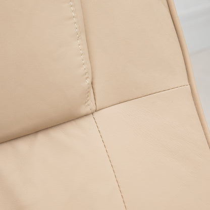 HOMCOM Manual Sofa Reclining Armchair PU Leather Massage Recliner Chair and Ottoman, Cream 