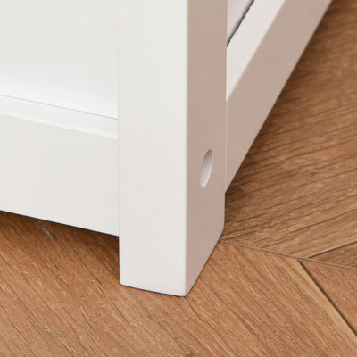 HOMCOM 2 In 1 Wooden Toy Box, Seat Storage Bench, Storage Chest Cabinet Organiser, with Safety Pneumatic Rod 