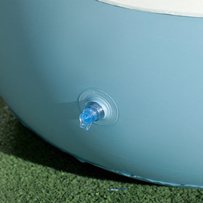 Outsunny Inflatable Tub Chair and Footstool - Blue/White 