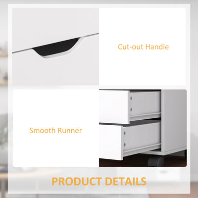 HOMCOM Multi-Storage Mobile Office Storage Cabinet - White 