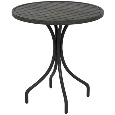 Outsunny Φ66cm Galvanised Steel Garden Table - Grey 