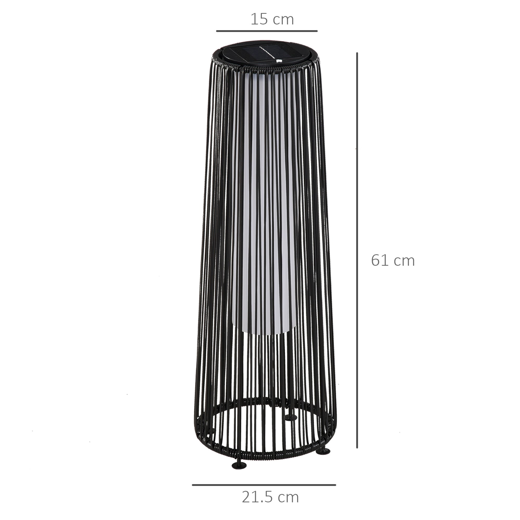Outsunny Patio Garden Solar Powered Lights Woven Resin Wicker Lantern Auto On/Off 