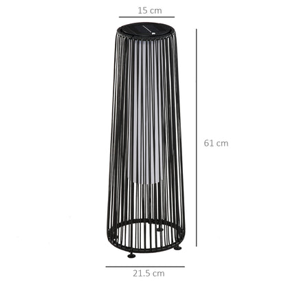 Outsunny Patio Garden Solar Powered Lights Woven Resin Wicker Lantern Auto On/Off 