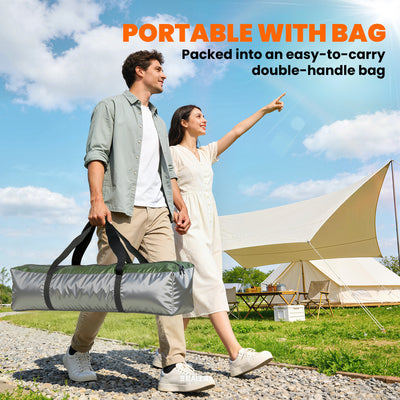 Outsunny Double Layer Instant Pop Up Tent with Rainfly, Portable Camping Shelter with Sewn-in Groundsheet and Carry Bag, Khaki 