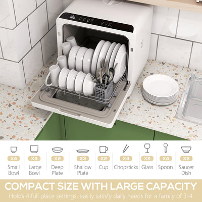 HOMCOM Multi-Program 6L Tabletop Dishwasher 