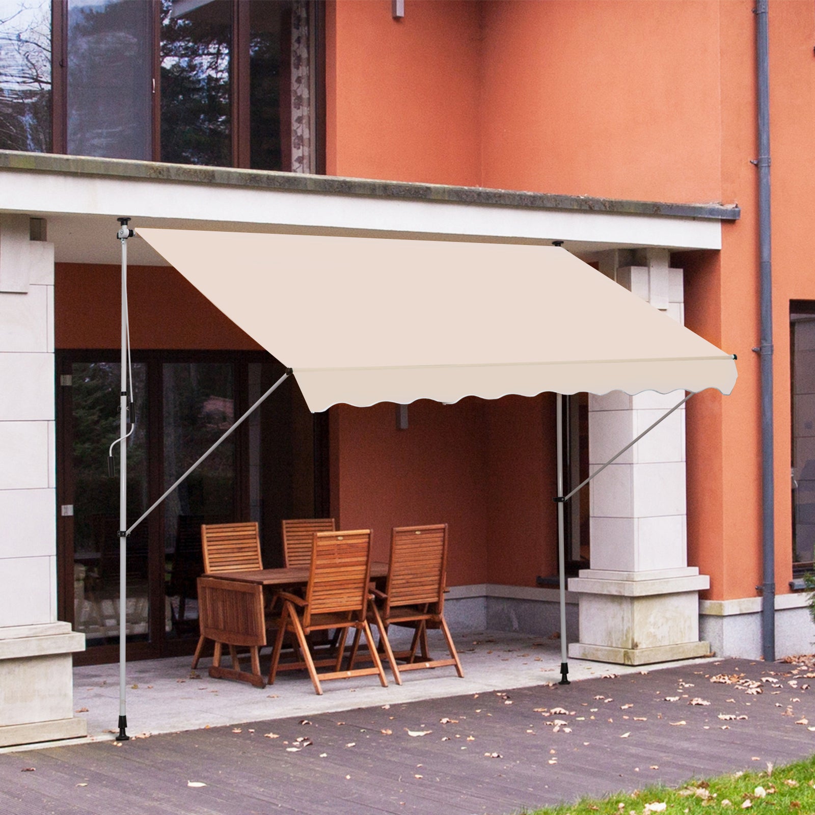 Outsunny 3x1.5m  Adjustable Outdoor Aluminium Frame Awning Beige 