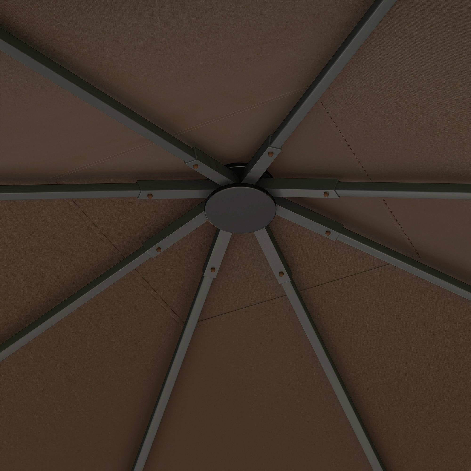 Outsunny 3 x 3(m) Gazebo Canopy Replacement Cover, Garden Gazebo Roof Replacement with Drain Holes, Water-resistant Plastic Coating, 370g/\'e3\'8e\'a1, UPF30+, TOP COVER ONLY, Brown