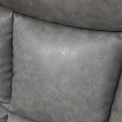 HOMCOM Thick Padded Faux Leather Recliner Armchair - Light Grey 