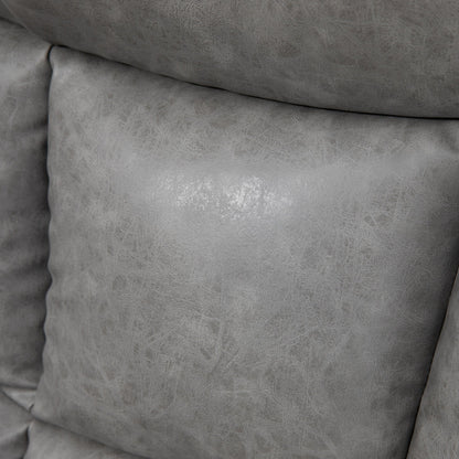 HOMCOM Thick Padded Faux Leather Recliner Armchair - Light Grey 
