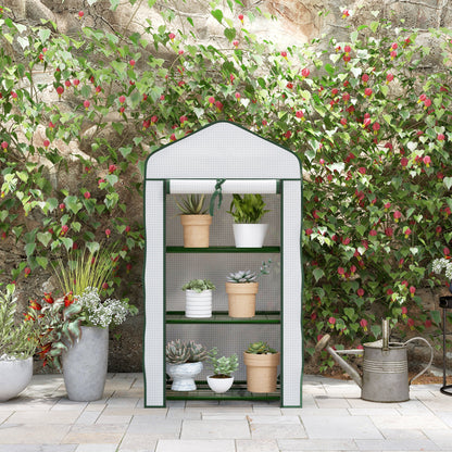 Outsunny Three-Tier Mini Greenhouse - White 