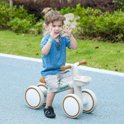 AIYAPLAY Kids Balance Bike for 1-3 Years Old with Adjustable Seat, Silent Wheels, Green 