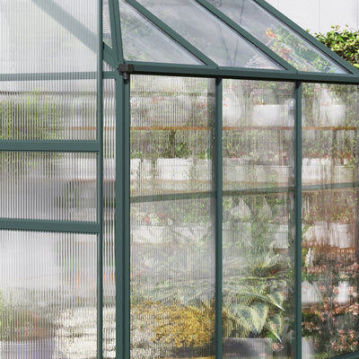 Outsunny 14 Pieces Polycarbonate Sheets, 121 x 61 x 0.4cm Twin-Wall Plastic Roofing Sheets, 10m\'c2\'b2 Replacement Greenhouse Panels, Waterproof and UV Protection, Clear 