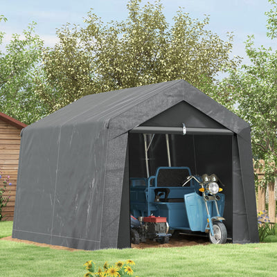 Outsunny 3.6 x 2.1m Portable Outdoor Shed, with Window - Dark Grey 