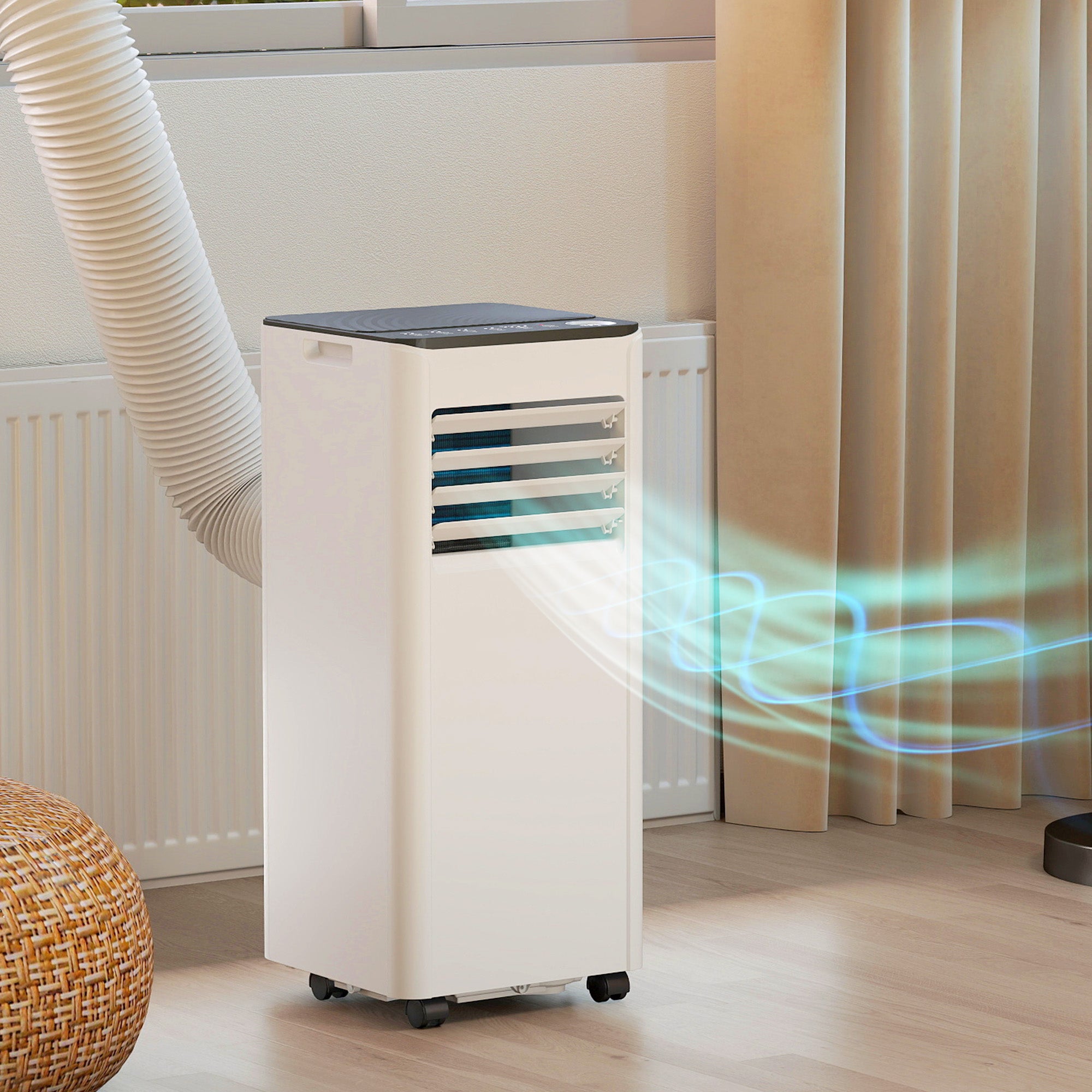 HOMCOM Portable Air Conditioner 5000 BTU, 4-in-1 AC Unit with Cool, Dehumidifier, Fan, Sleep Mode, WiFi Voice Remote Control 