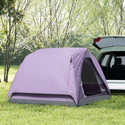 Outsunny 3-4 Person Camping Tent, Easy Set Up 3-4 Man Tent w/ Sewn-in Groundsheet, Waterproof Dome Tent w/ Mesh Windows 