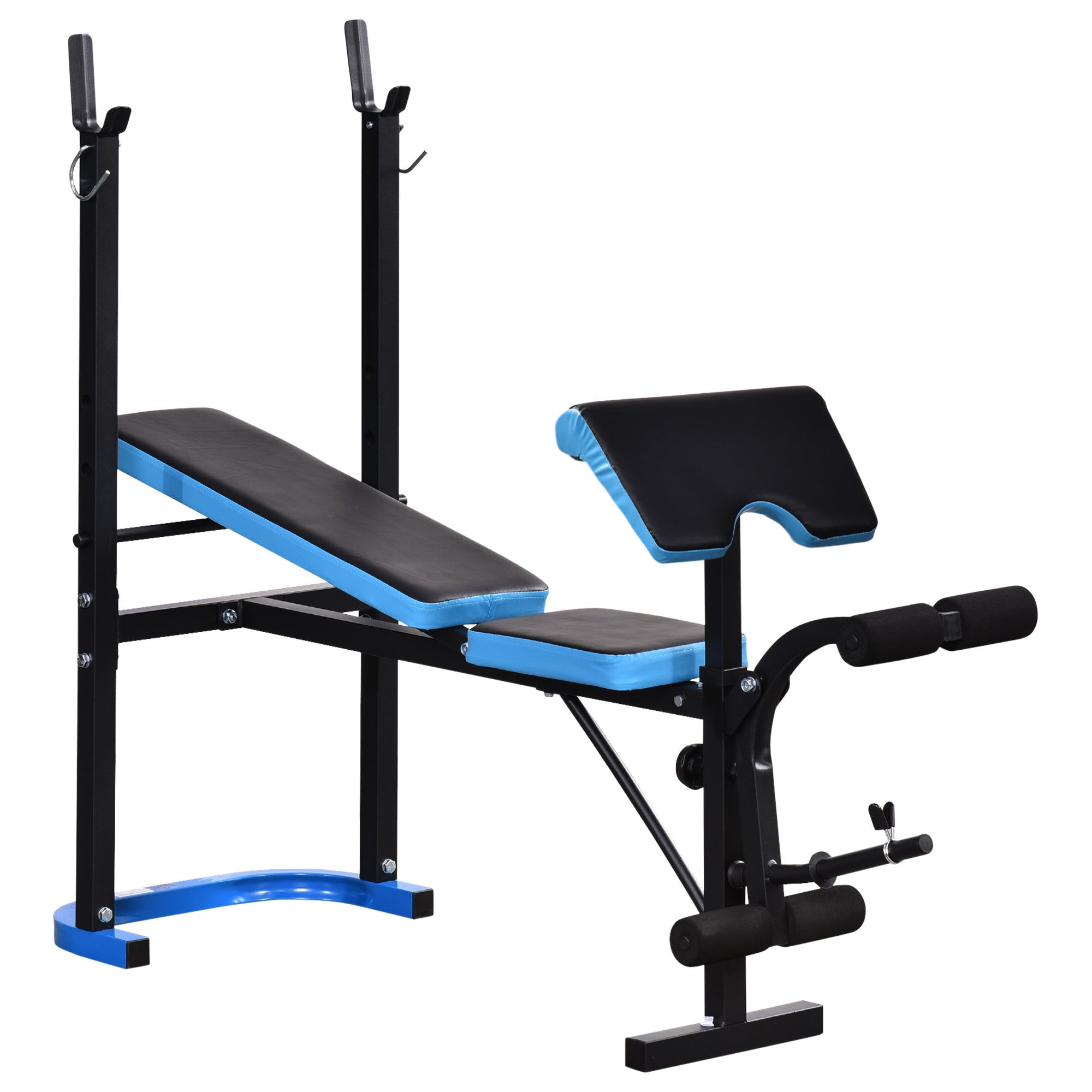 HOMCOM Adjustable Weight Bench with Leg Developer Barbell Rack for Lifting and Strength Training Multifunctional Workout Station for Home Gym Fitness, Black 