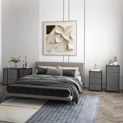 HOMCOM Chest of Drawers with 7 Drawers, Fabric Drawers with Large Storage Space, Drawers Dresser with Metal Frame, Adjustable Feet for Bedroom Living Room, Dark Grey 