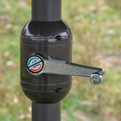 Outsunny 4.6M Sun Umbrella Canopy Double-sided Crank Sun Shade w/ Cross Base Off White 