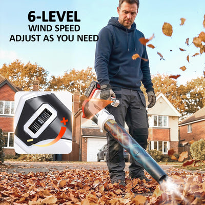 Outsunny Leaf Blower Cordless with 4000mAh Battery & Charger, 18V Lightweight Handheld Garden Blower with 6 Speed Levels 