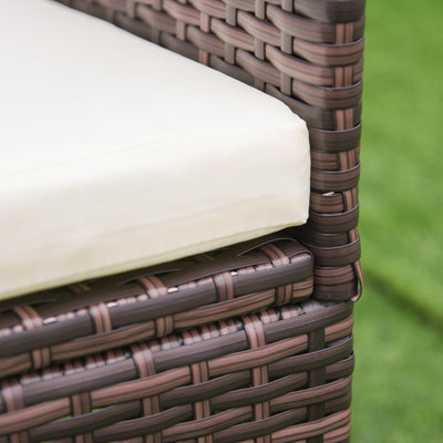 Outsunny 4 PC Rattan Chair Set, Patio Sofa Chairs Set, Cushioned Outdoor Rattan Furniture 