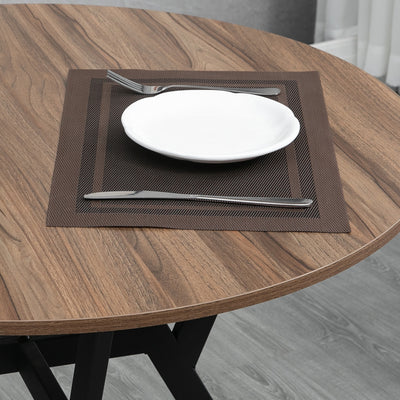 HOMCOM Dining Room Table with Black Legs Anti-slip Foot Pads for Living Room Dining Room 90 x 76 cm Brown 