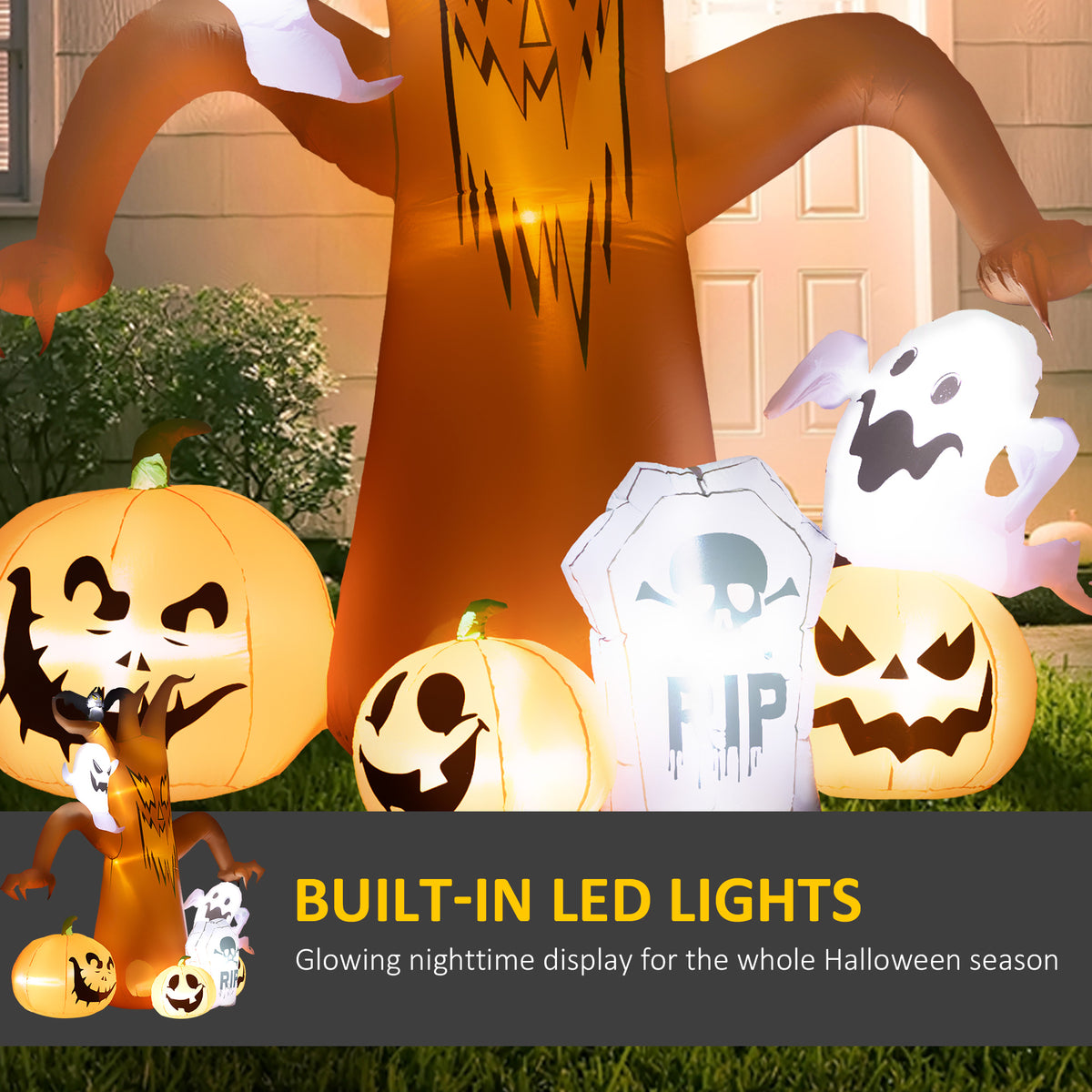 Outsunny 7.9ft Light-Up Halloween Tree Inflatable 