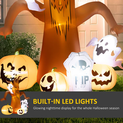 Outsunny 7.9ft Light-Up Halloween Tree Inflatable 