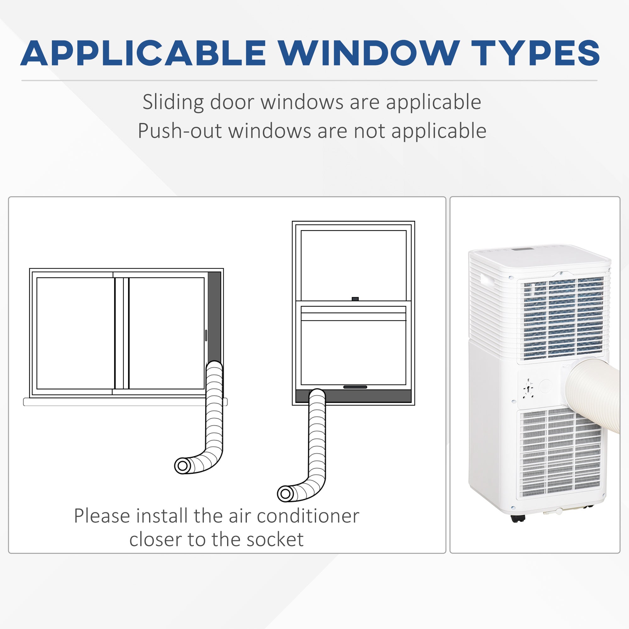 HOMCOM 7000 BTU Portable Air Conditioner for Cooling Dehumidifier Fan, Air Conditioning Unit for Room up to 15m², with Remote, 24H Timer, Window Mount Kit, R290, A Energy Efficiency, 785W 