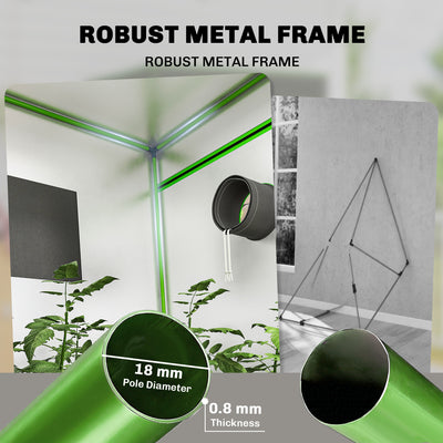 Outsunny Grow Tent 120 x 120 x 200 cm, Reflective Mylar Hydroponic Growing Tent with 600D Oxford Fabric, Observation Window, Vent, Zipper Door for Indoor Plant Growing, Black 