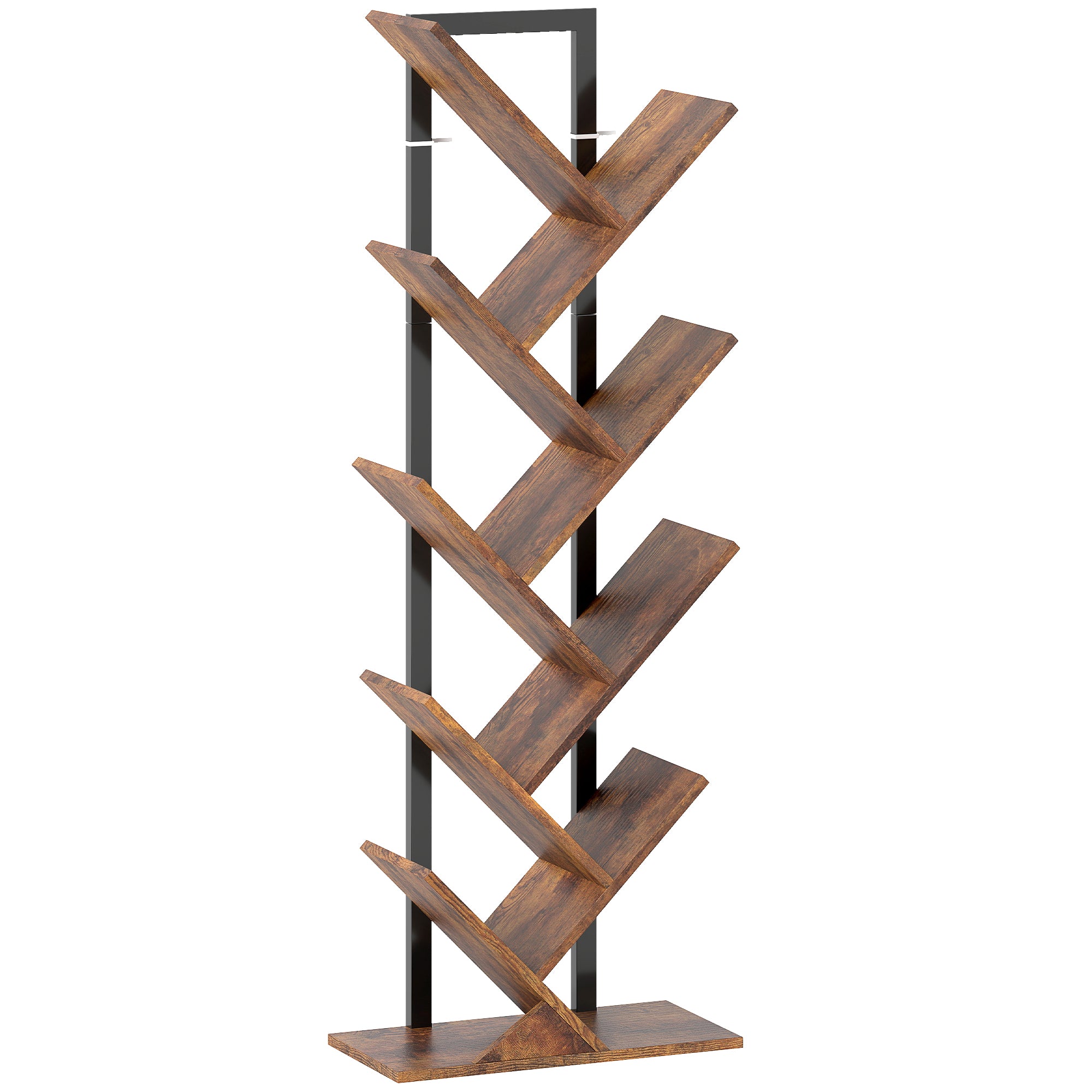 HOMCOM Eight-Section Tree Bookcase - Wood-Effect