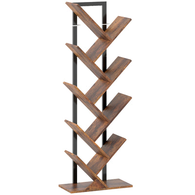 HOMCOM Eight-Section Tree Bookcase - Wood-Effect 