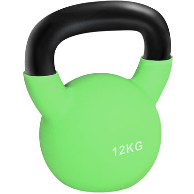 HOMCOM Soft Kettlebell, 12kg Kettle Bell with Non-Slip Handle for Home Gym Weight Lifting and Strength Training, Green 