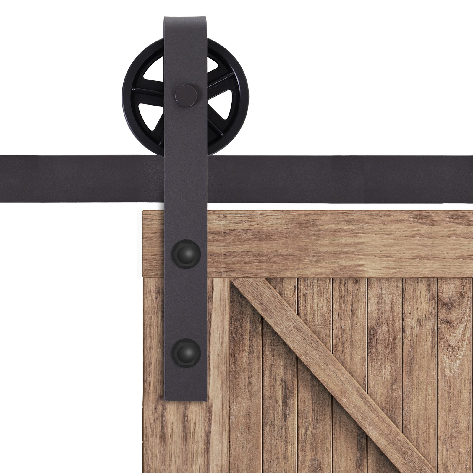 HOMCOM 6ft Modern Single Sliding Barn Door Track Kit Set Closet Hardware for Single Wooden Door 