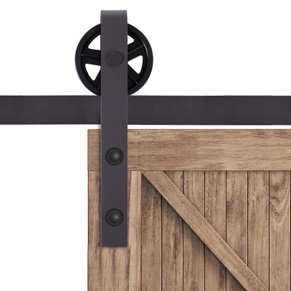 HOMCOM 6ft Modern Single Sliding Barn Door Track Kit Set Closet Hardware for Single Wooden Door 