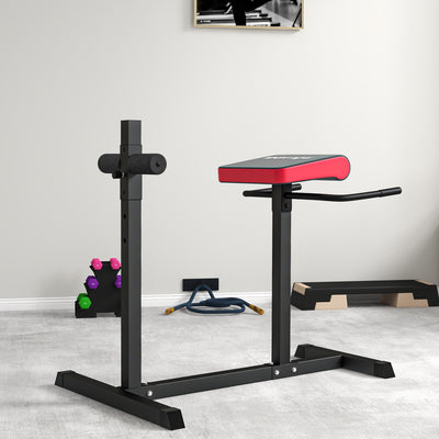 SPORTNOW Back Extension Roman Chair, Hyperextension Bench with Adjustable Leg Roller for Back, Abdominal and Gluteal Training 